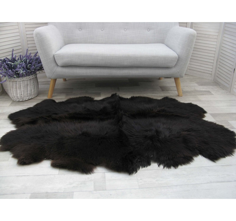 Tapis en peau de mouton Novaker, Nouveauté 4 pi x 6 pi