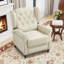 31.1" Wide Classic Top Grain Leather Push Back Recliner With Wingback Design-2075804491