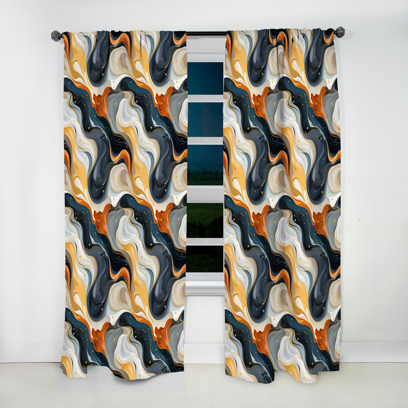 Rideau obscurcissant en marbre Retro Revival Marble II - 1 panneau, L 52 po x L 63 po