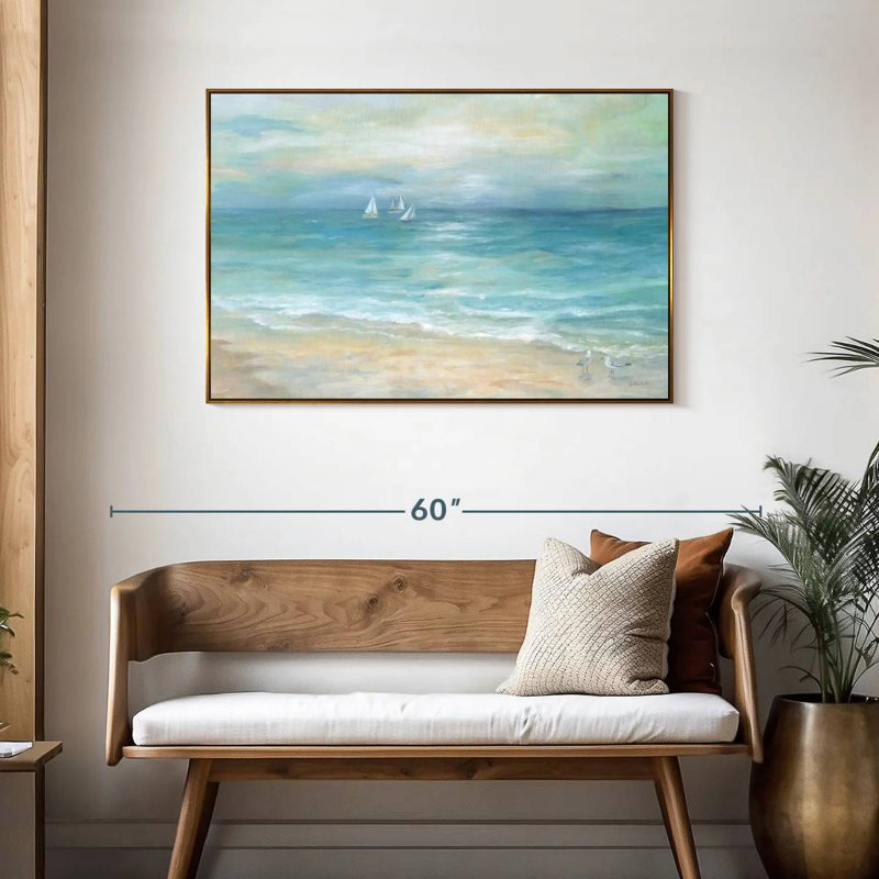 Paysage de l'île Azemar, Cadre flottant doré, 43 po x 29 po
