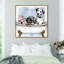 «Bath and Laundry Glam Bathaign Puppies», impression d'art moderne sur toile pour le bain-970837903-1044032426