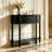 Black Solid Wood Rectangular Console Table