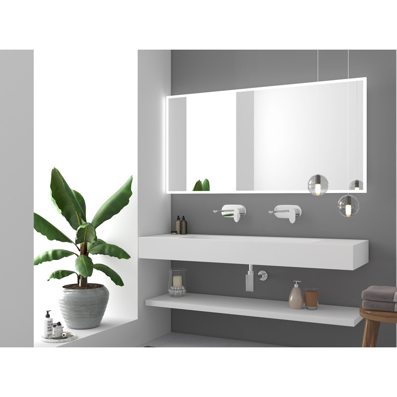 Lavabo de salle de bain mural rectangulaire 60 po Pyramid, Blanc, Aucun trou
