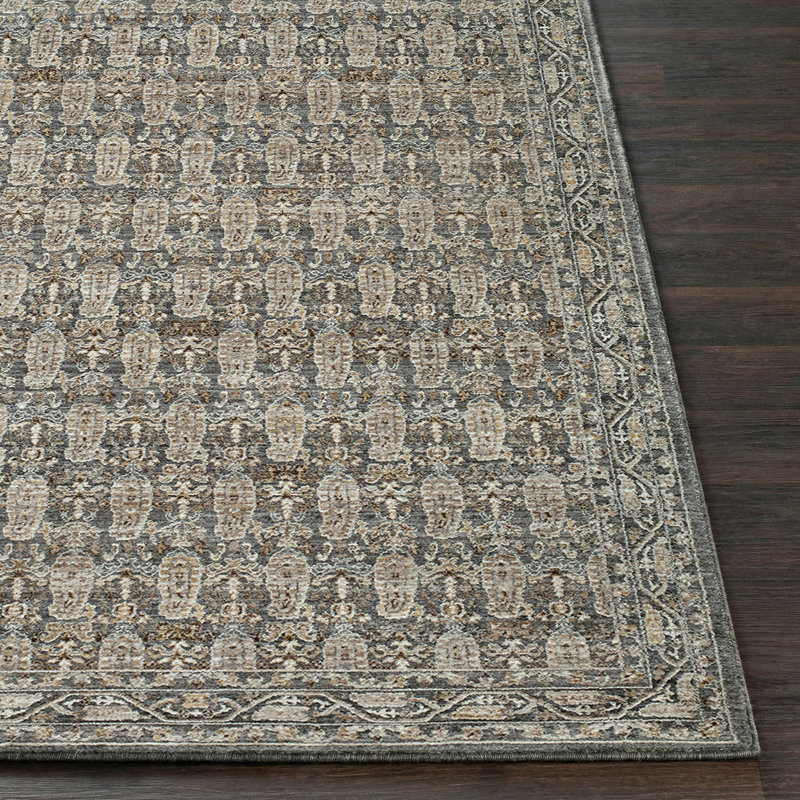 Moroccan Area Rug, Rectangle 200 x 290 cm, Green/Grey/Brown