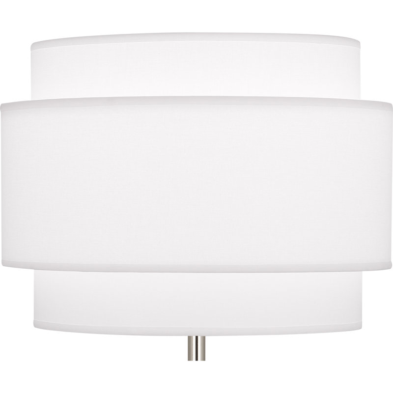 Lampe de table Decker, Nickel poli, Blanc Ascot