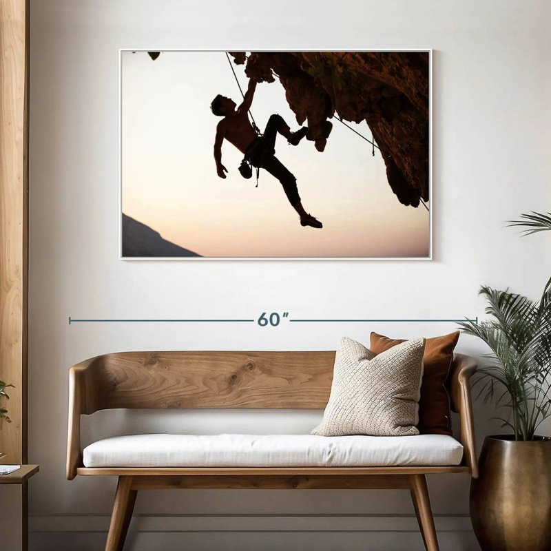Escalade, 46 po x 31 po, Cadre flottant blanc