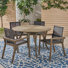 4 - Person Acacia Wood Patio Dining Set with Round Table
