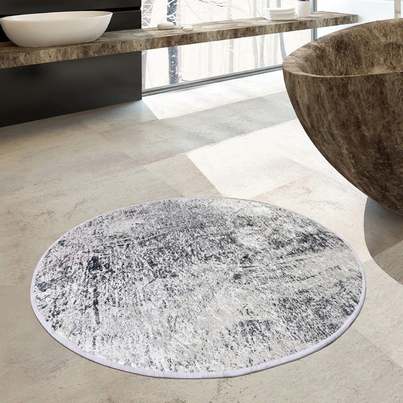 Markleville Circle Bath Mat, 1cm H x 140cm W x 140cm L