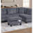 Dark Gray Corduroy 3Pc Sectional With Chaise, , And Storage For A Contemporary Primary Living Space Square Arms Cushioned Seats 3 - Piece L Shaped Of Casual Relaxing-288487456