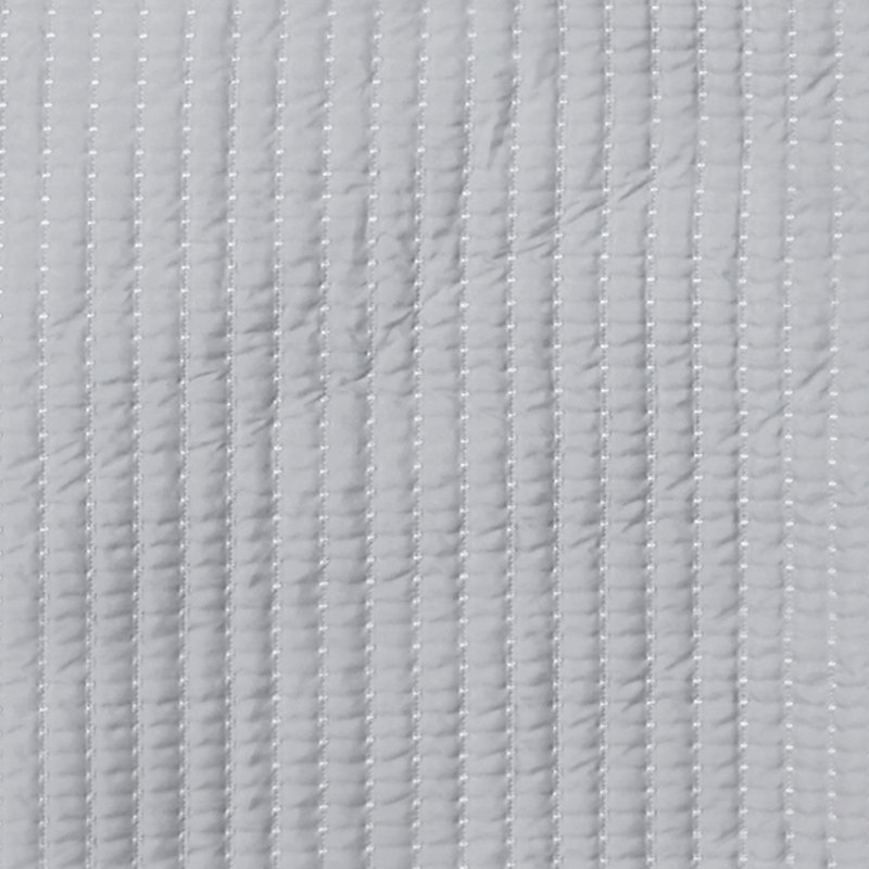 Light Gray Twin Microfiber Channel Stitch Quilt Set
