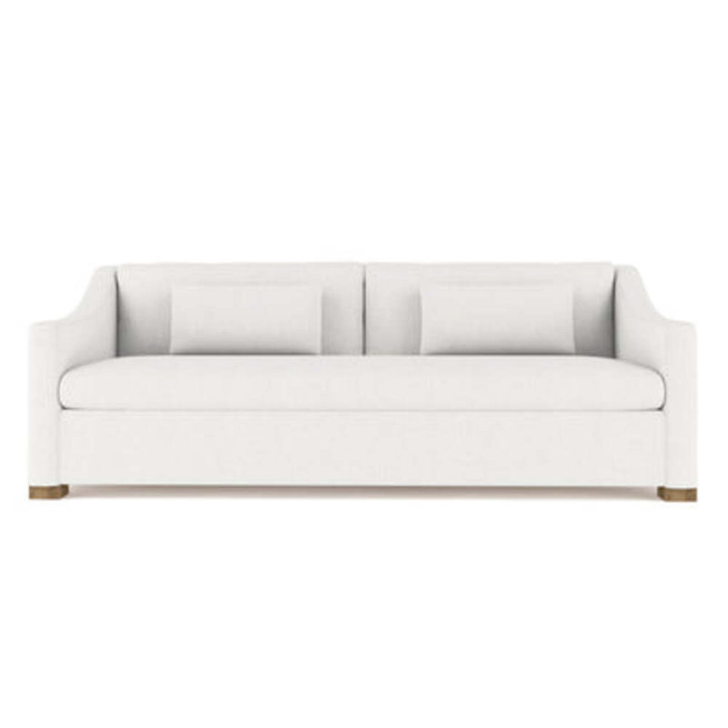 Crosby Slope Arm Sofa, Plush Velvet Alabaster, 32.5" H x 96" W x 38" D, Weathered