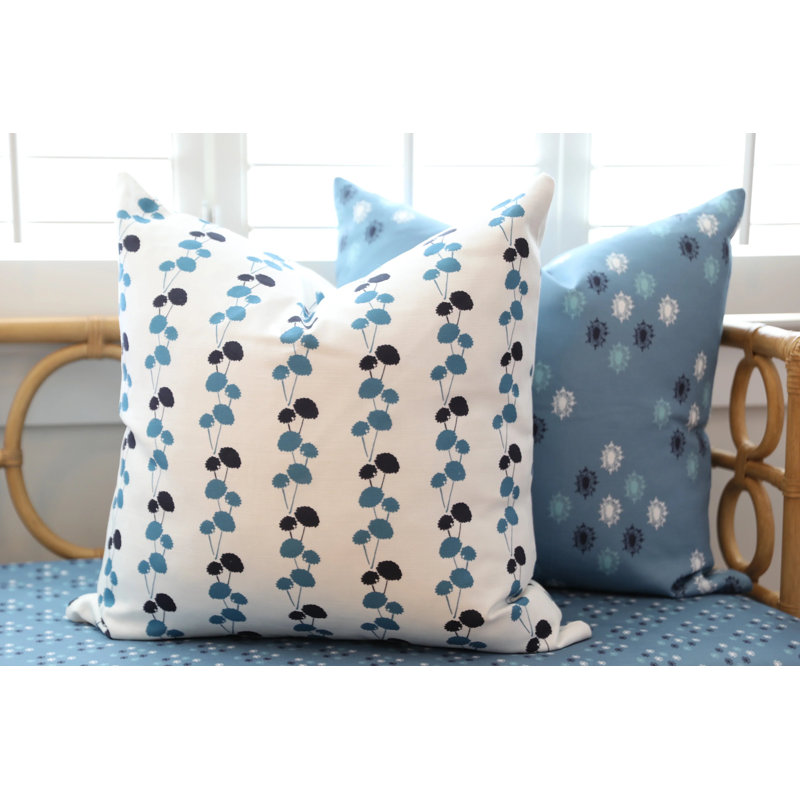Dahlia Vine Luxury Throw Pillow, Navy, Square 22"