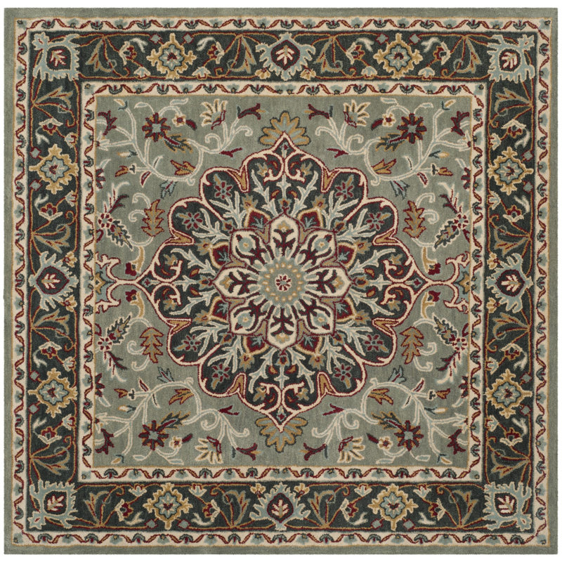Cranmore Hand Tufted Wool Floral Rug, Square 6'