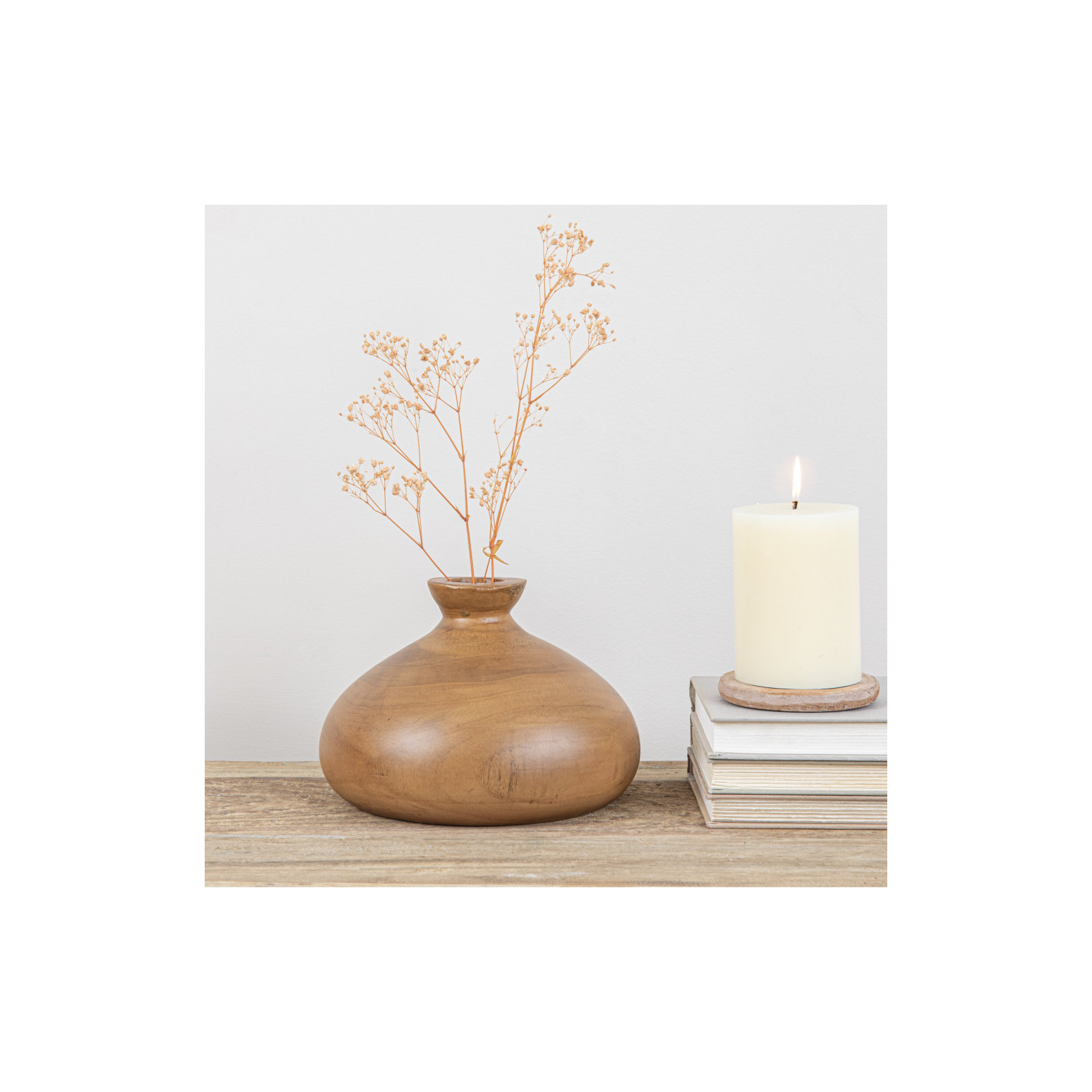 Rodiguez 5.12'' Solid Wood Table Vase, Brown