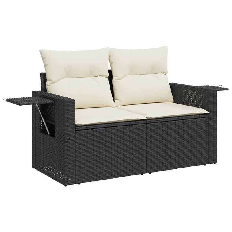  Garden Sofa Black, Cream White