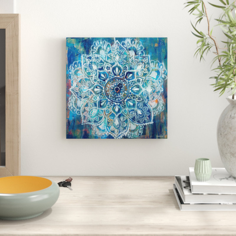 Mandala In Blue II by Danhui Nai - Print on Canvas, 66.04 cm H x 66.04 cm W x 1.91 cm D, Wrapped Canvas