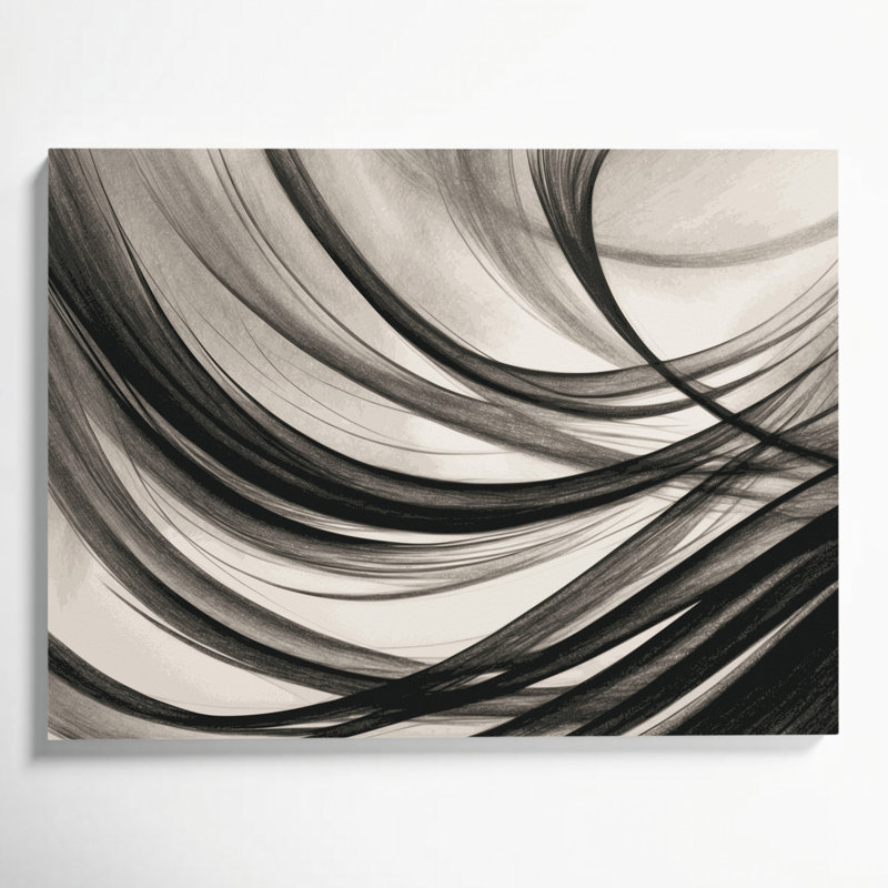 Toile horizontale rayée gris anthracite, H 11 po x l 14 po