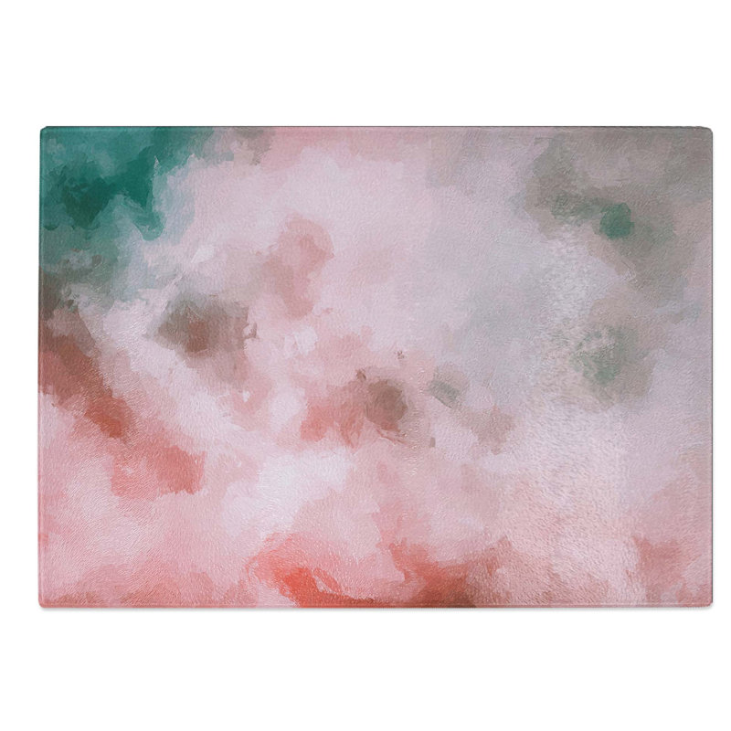 Tempered Glass Cloud Chopping Board, 39 cm W x 28.5 cm L