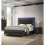 Ensemble de chambre à coucher de style contemporain avec grand lit 3 pièces et tables de chevet 2X