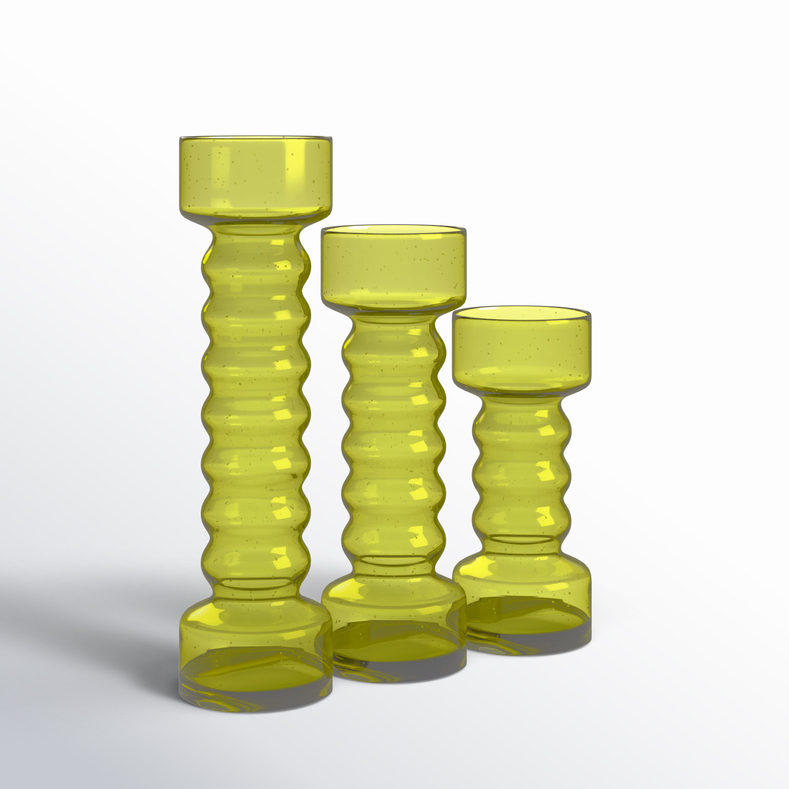 Starlet 12.85'' H Glass Tabletop Candlestick, Green