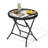 Hicham 17.7 L x 17.7 W Folded Outdoor Side Table with Glass Round Top-838657388-860741551
