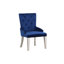 Chaise d'appoint (1 pièce), tissu bleu et platine antique