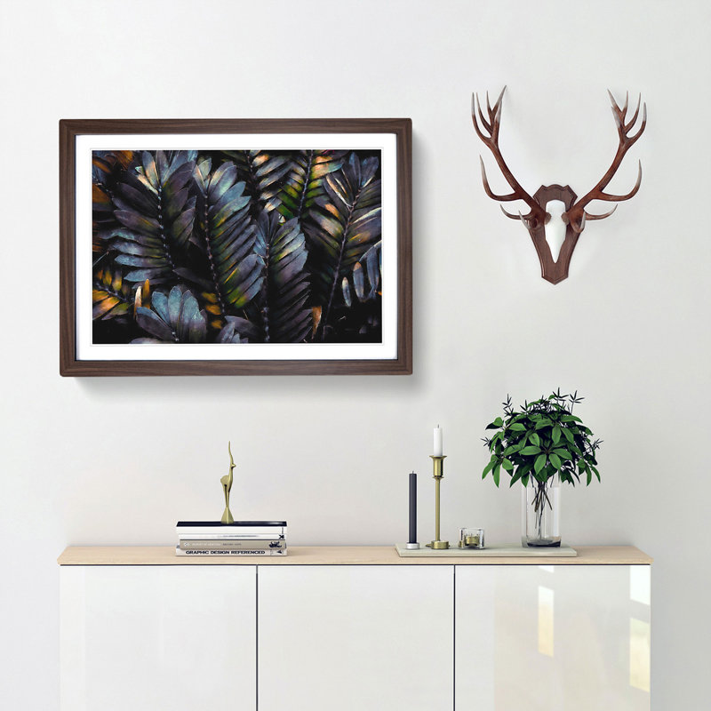 Plant Leaves - Framed Print, Walnut Framed, 33cm H x 45cm W x 2cm D