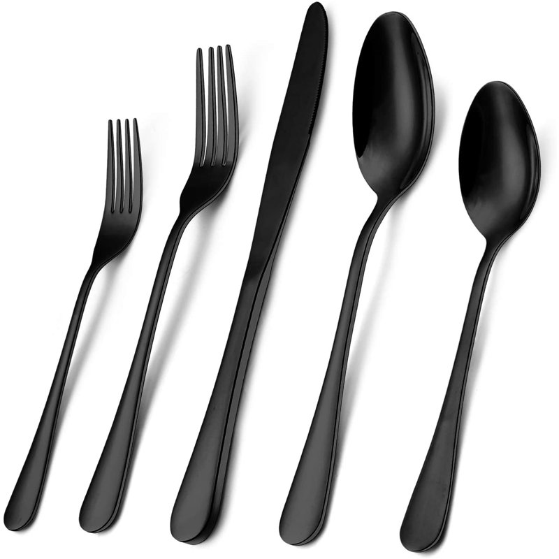 Ensemble de couverts 40 pièces pour 40 personnes, Noir