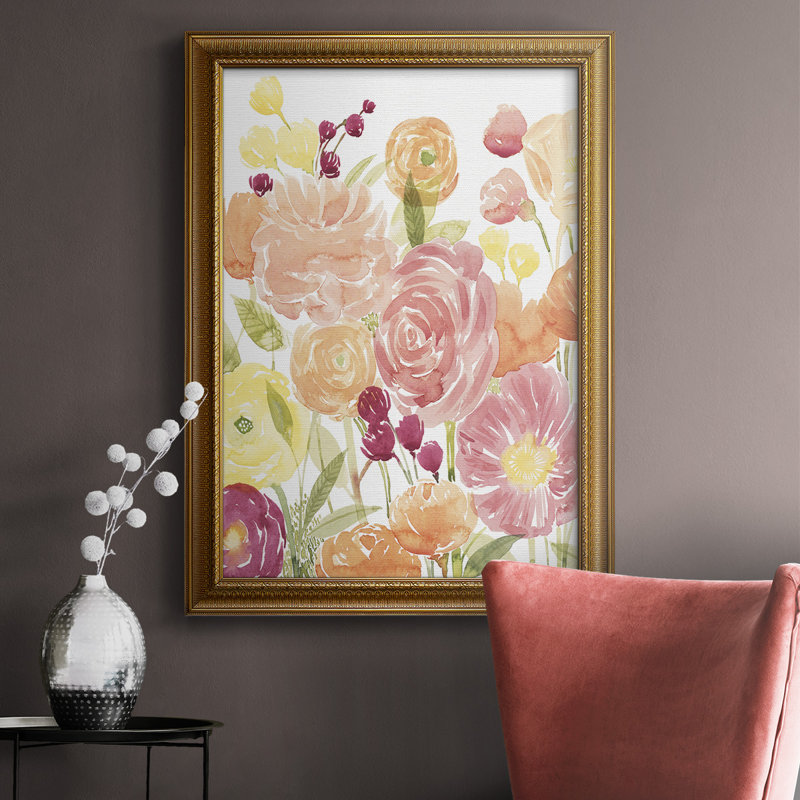 Toile encadrée de qualité supérieure Pastel Petals II - prête à être accrochée, H 20 po x l 16 po x P 2,5 po