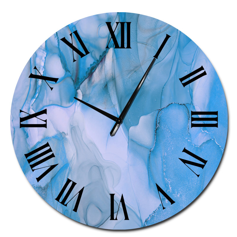Horloge murale Tender, Surdimensionné, Turquoise / noir