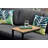 Moorea Aluminum and FSC Teak Outdoor Patio C-shape Side Table-1929431804