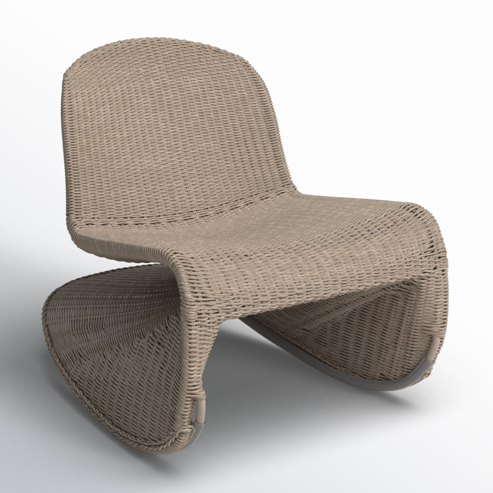 Daughtery Wicker Outdoor Armless Lounge Chair, Vintage White