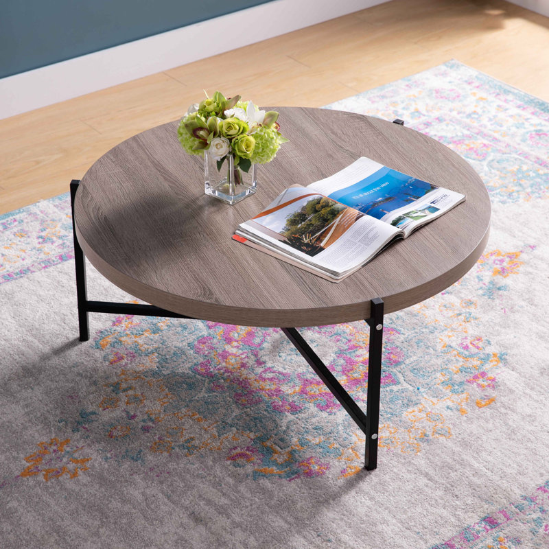 Table basse Karelle, Bois brun foncé, Noir