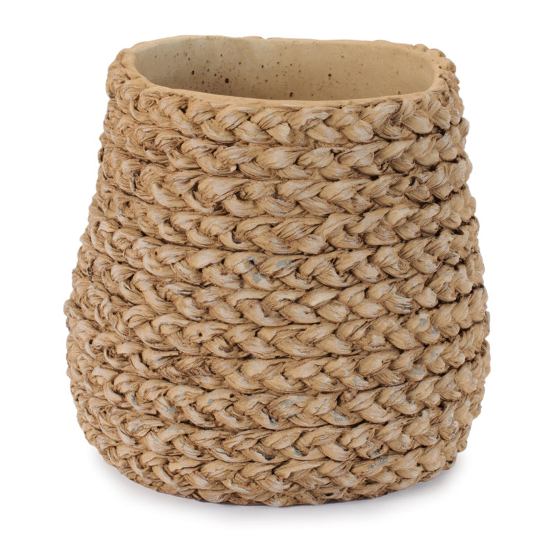 Vase en ciment tressé, P 7 po x H 7 po