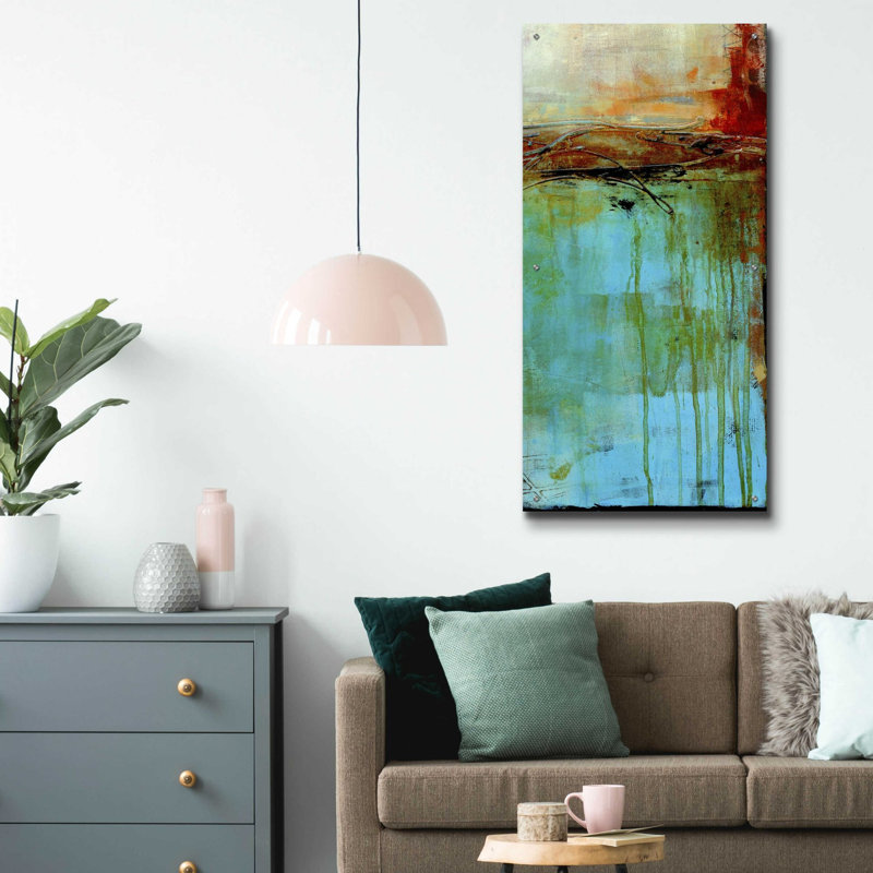 «Urban East III» par Erin Ashley, art mural en verre acrylique, L 24 po x H 48 po