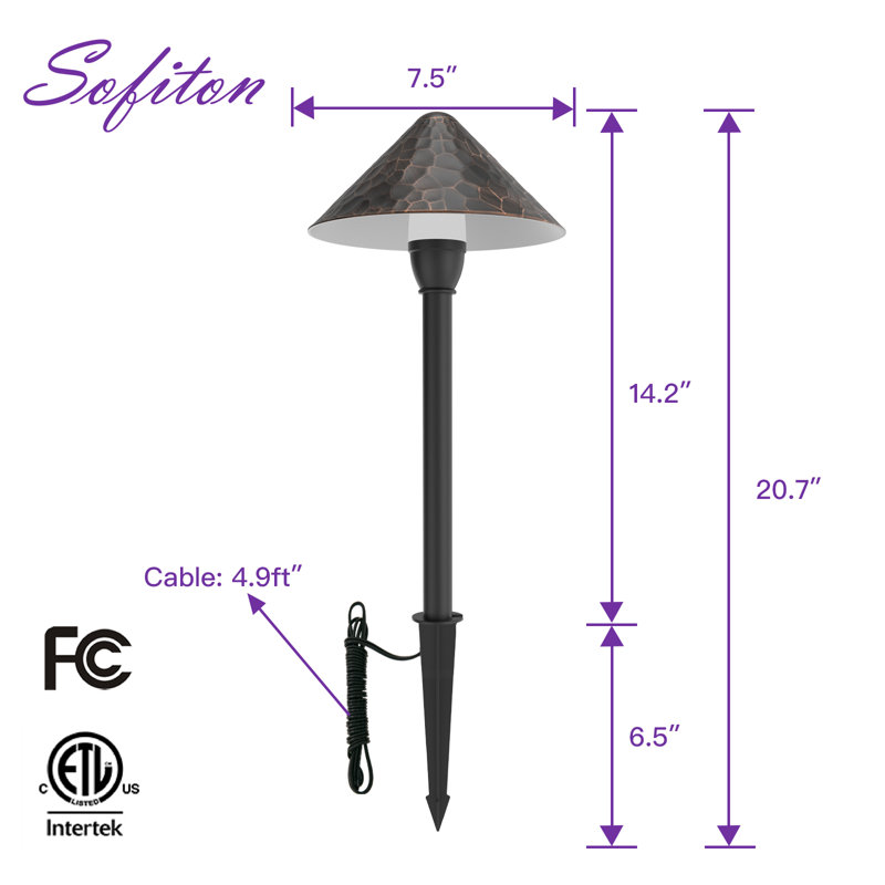 Oil Rubbed Bronze Low Voltage Integrated LED Aluminum Pathway Light Kit 4 Pack