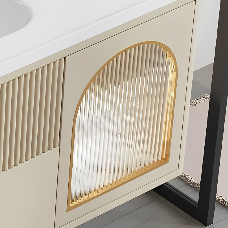 Light luxury cream style bathroom cabinet, 62.99"