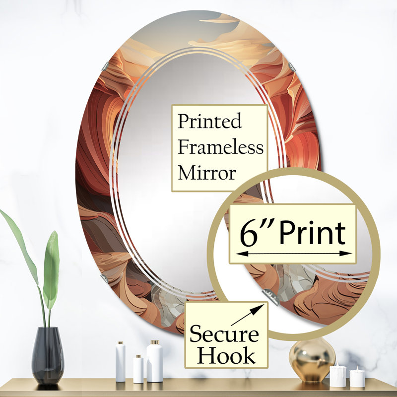 Miroir mural Elstree - Paysages ovales, 36 po x 24 po