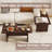  Modular Coffee Table Set of 2 L Shaped Center Tables for Home Office Apartment Brown-1436206505