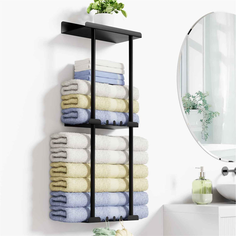 Beverlye 30 cm L Stainless Steel Towel Stand, Matte Black