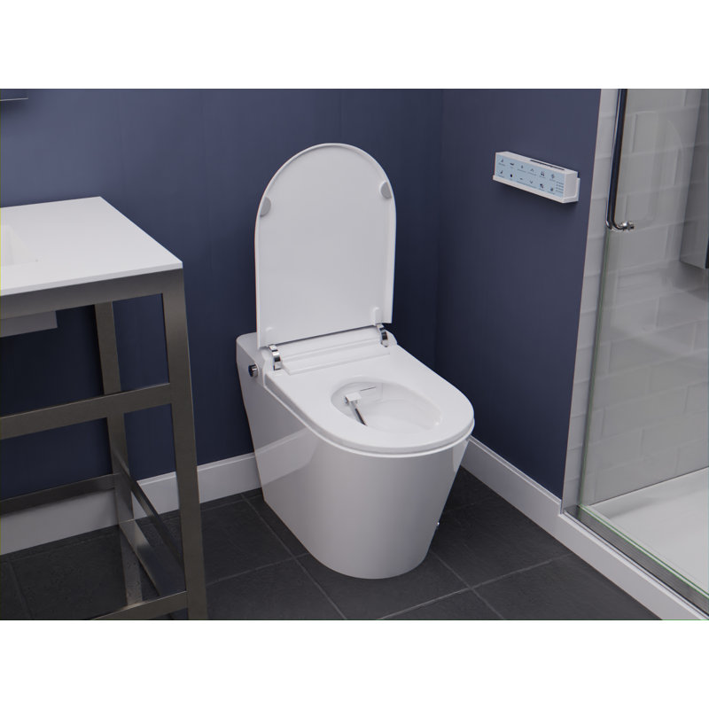 ANZZI Envo 1.28 Gallons GPF Elongated Comfort Height Floor Mounted Bidet Toilet (Seat Included)