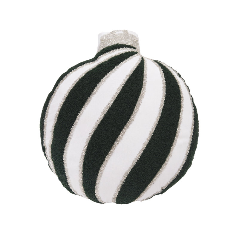 Green Ornament Throw Pillows