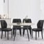 Chaises de salle à manger rembourrées en cuir synthétique 19,6 po H Raffertie avec structure en métal noir et dossier en forme de damier-1170870280-1150454624