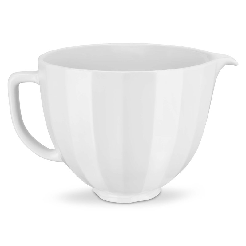 KitchenAid® 5 Quart Black Shell Ceramic Bowl, White