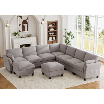 Canapé modulaire avec rangement 9 pièces