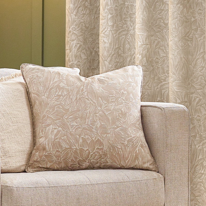 Amanie Floral Square Throw Cushion, Cream