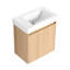 Ensemble de meuble-lavabo mural 20 po avec lavabo en céramique, armoire de rangement avec portes, ensemble d'armoire de salle de bain-126271381