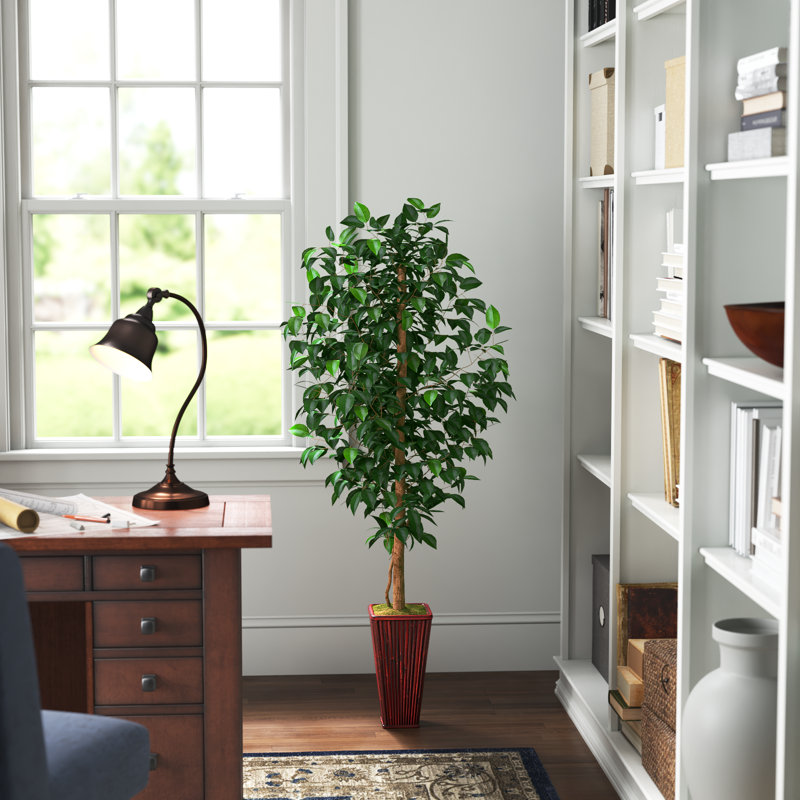 60'' Faux Ficus Tree in Wood Planter