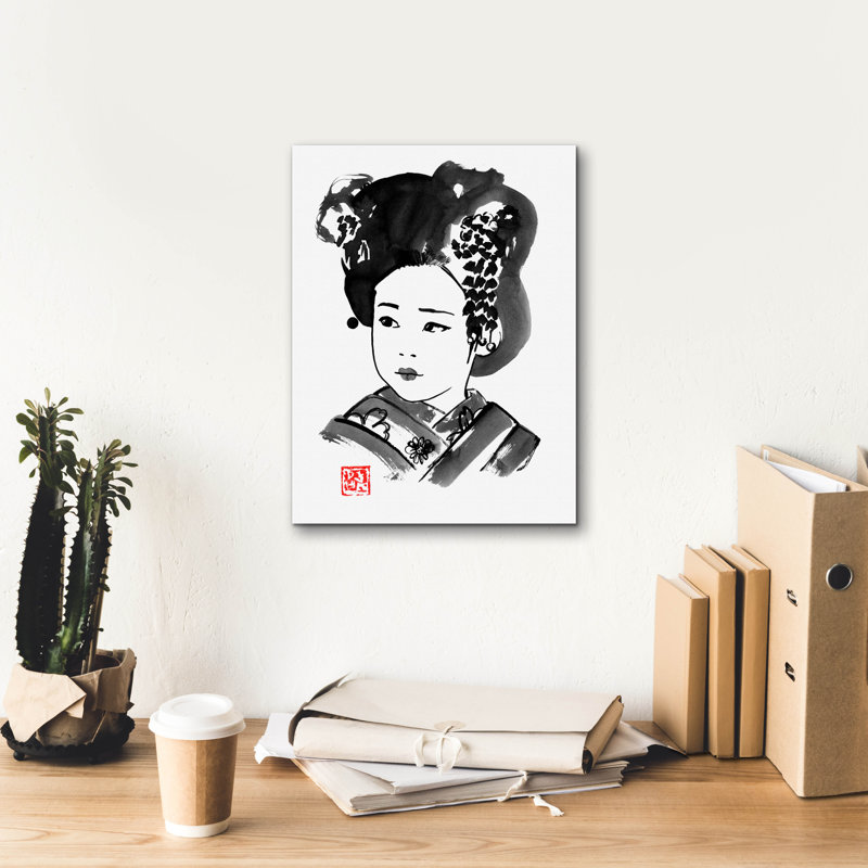 'Petite Japonaise' by Pechane, Canvas Wall Art, 16" H x 12" W x 0.75" D