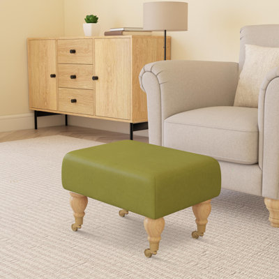 Acierno Mahogany Wood Caster Leg - Faux Leather